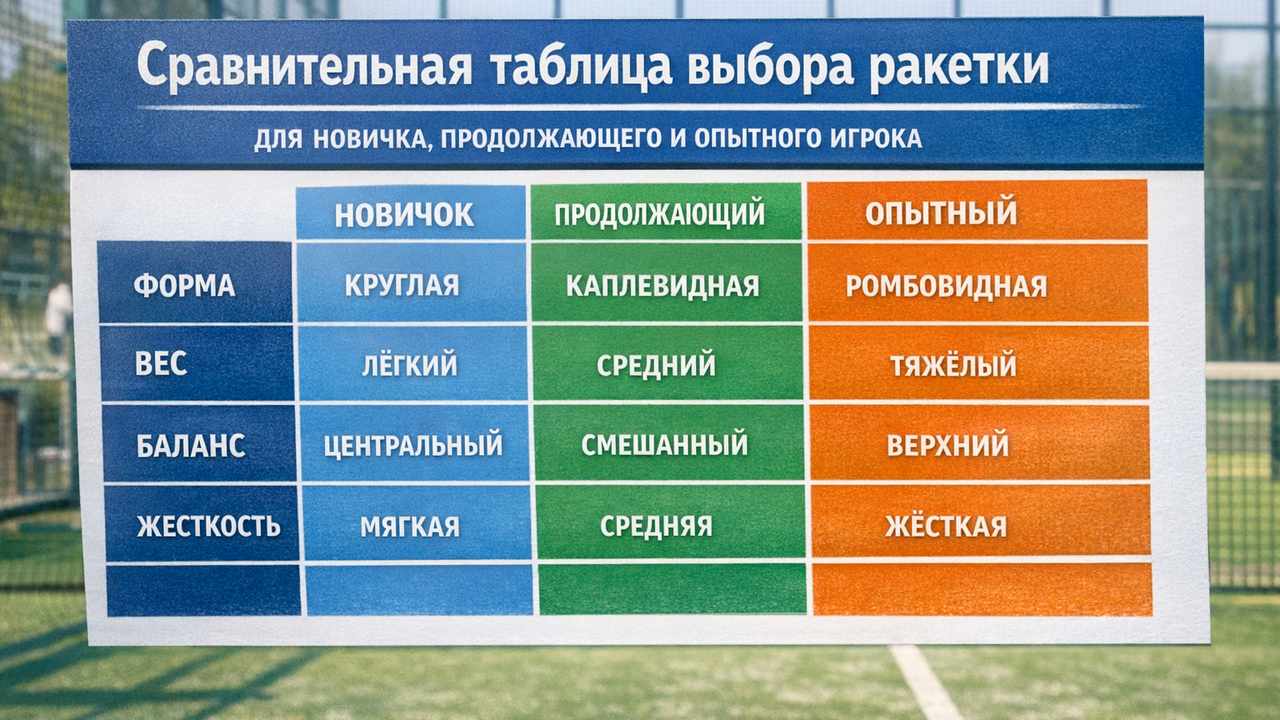 какая ракетка лучше для падела по уровню