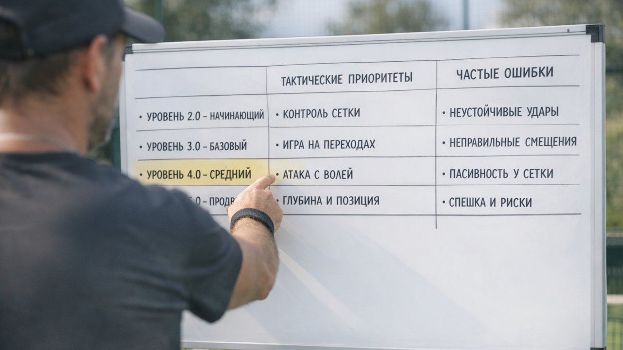 какой уровень в падел и тактика