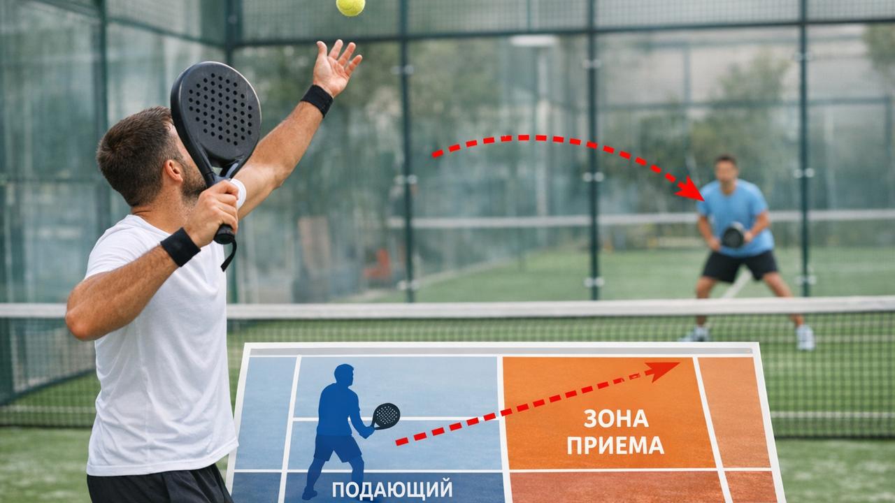 правильная подача в падел схема