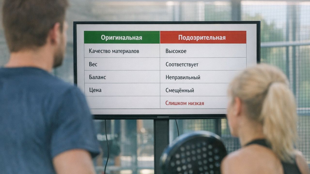 таблица признаков оригинала ракетки падел