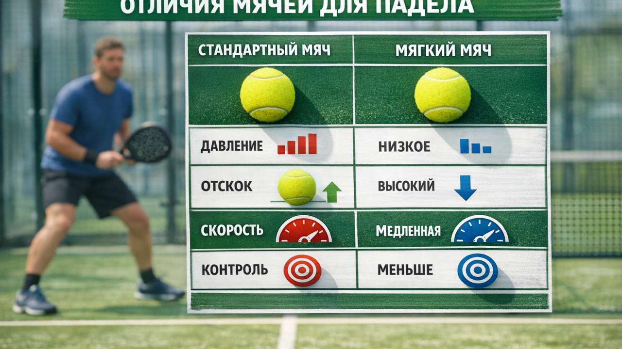 мяч для падела и теннисный мяч отличия