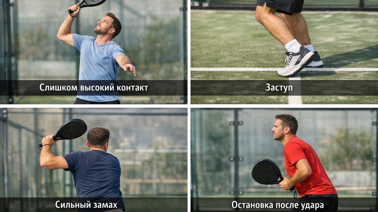 типичные ошибки при подаче в паделе