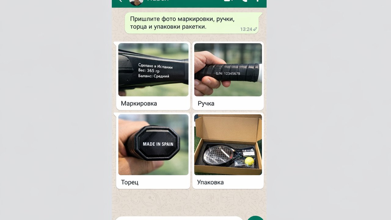проверка ракетки падел на маркетплейсе