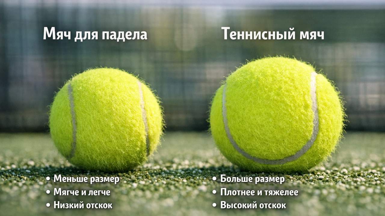 чем мяч для падела отличается от теннисного