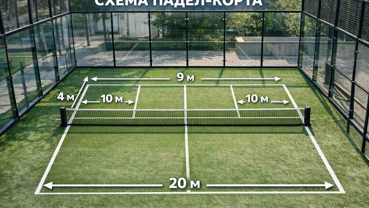 как выглядит падел корт с разметкой