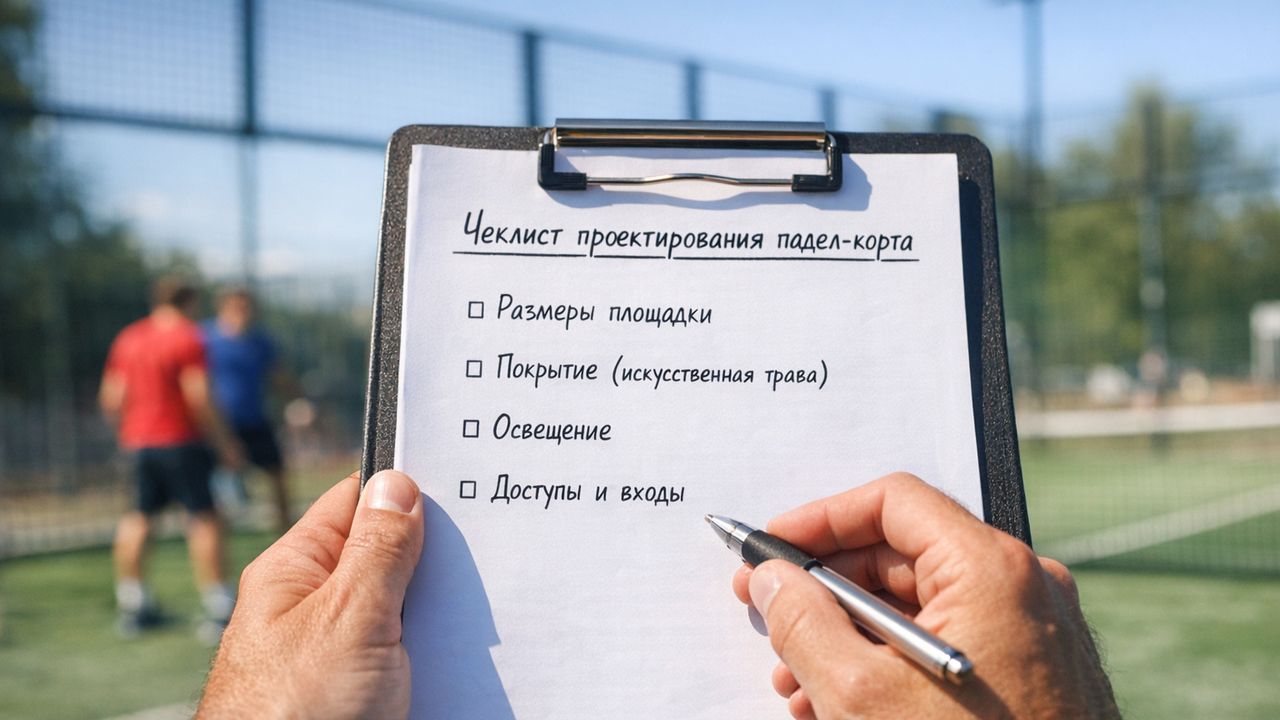 строительство падел корта чеклист размеров